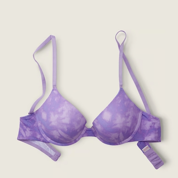 Victoria Secret-2pc Wear Everywhere Push Uo Bra & Panty (Purple Blur)32DD/M - Picture 3 of 8